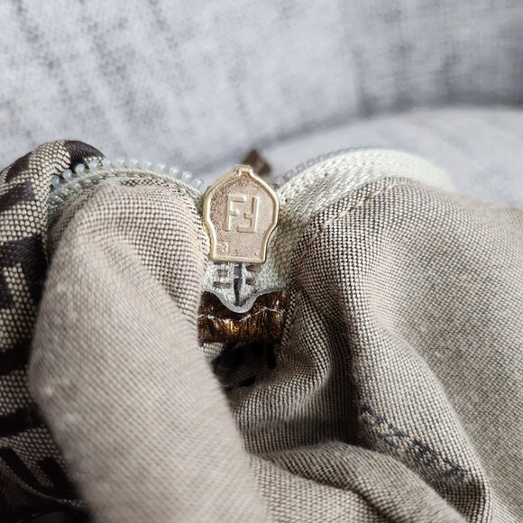 Authentic Fendi Zucchino Tote Charm Canvas Small - Picture 10 of 16